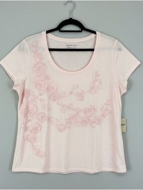 Coldwater Creek Embroidered Scoop Neck Tee NWT!!